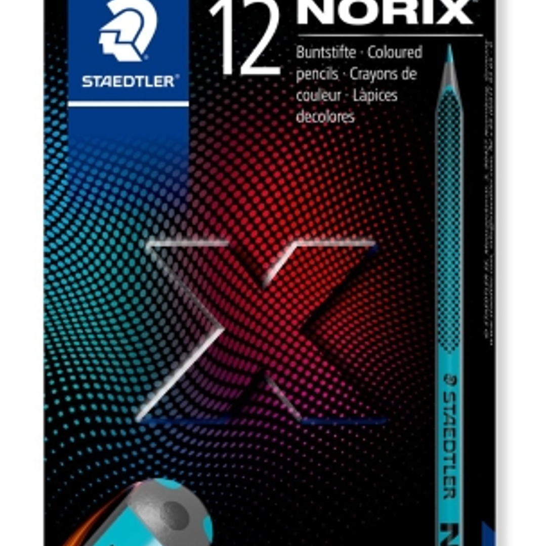 Staedtler Norix 186 Pack de 12 Lapices de Colores HB - Madera Negra - Mina de Grafito - Diseño Inteligente - Para Escribir, Dibujar y hacer Bocetos 1