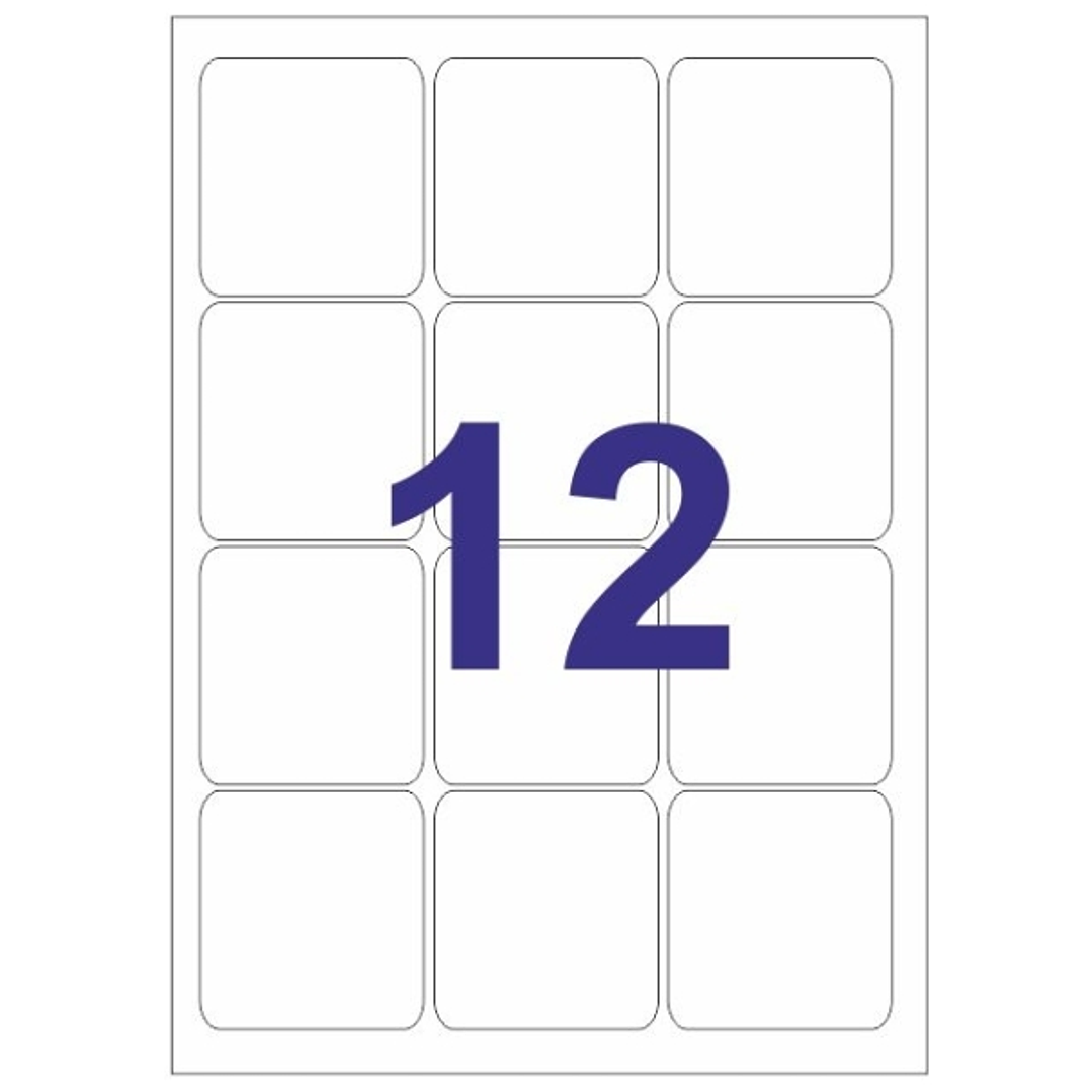 Multi3 Pack de 1.200 Etiquetas Tamaño 63.5x72mm - Adhesivo Permanente - Cantos Romos - Color Blanco 1