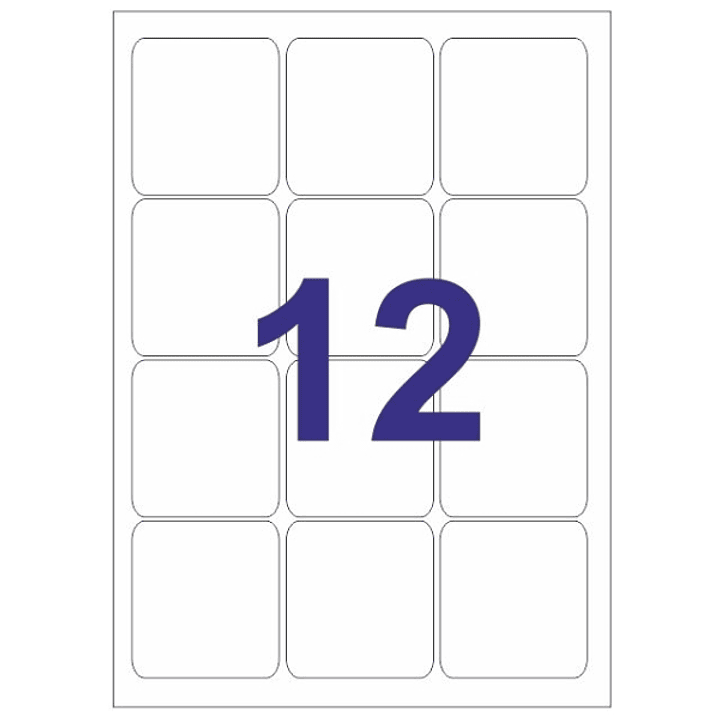 Multi3 Pack de 1.200 Etiquetas Tamaño 63.5x72mm - Adhesivo Permanente - Cantos Romos - Color Blanco 1