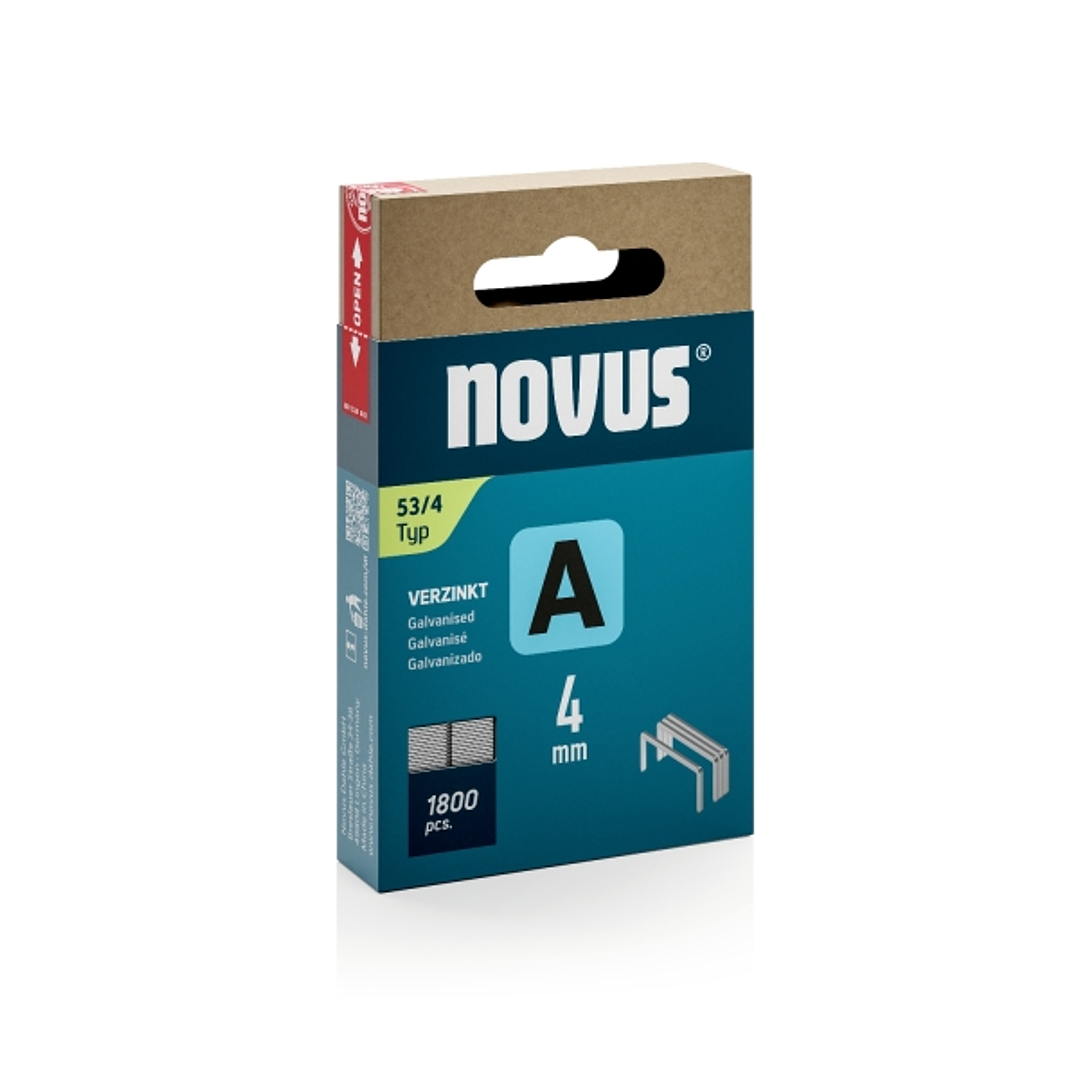 Novus A Tipo 53 Caja de 1800 Grapas 53/4 Galvanizadas - Patilla de 4mm 1