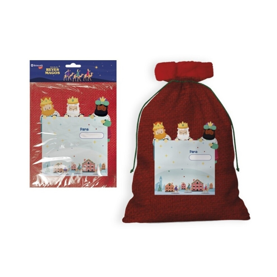 Bismark Saco Grande para Regalos Reyes Magos 50x70cm - Con Prate para Personalizar con el Nombre 1