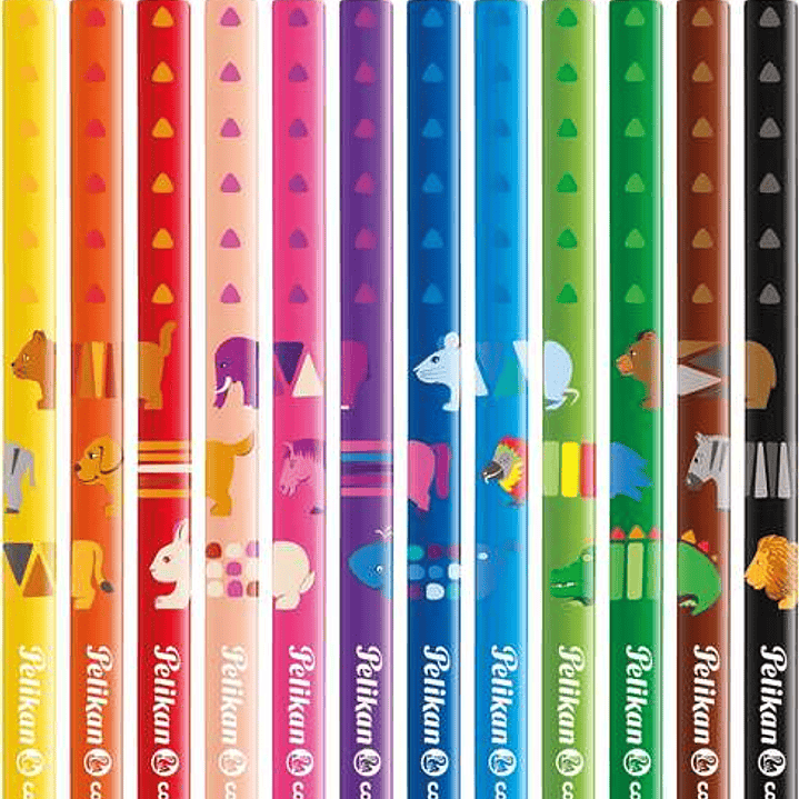 Pelikan Caja de 12 Lapices de Colores Jumbo Triangulares - Mina Antirotura - Certificacion FSC 1