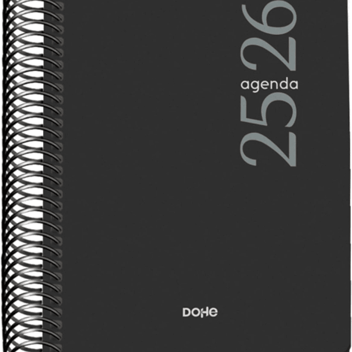 Dohe Esencial Agenda Escolar 25/26 Espiral A6 - Dia Pagina - Papel 70g/m2 - Cubierta en Polipropileno - Color Negro 1