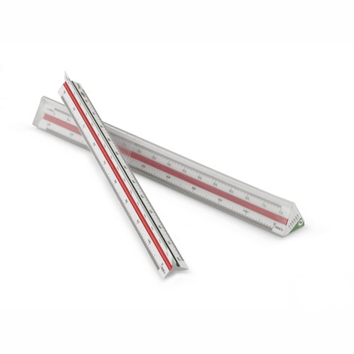 Faibo Regla Escala de Reduccion de 30cm - Escala 1:100, 1:200, 1:250, 1:300, 1:400, 1:500 - 3 Ranuras de Color 1