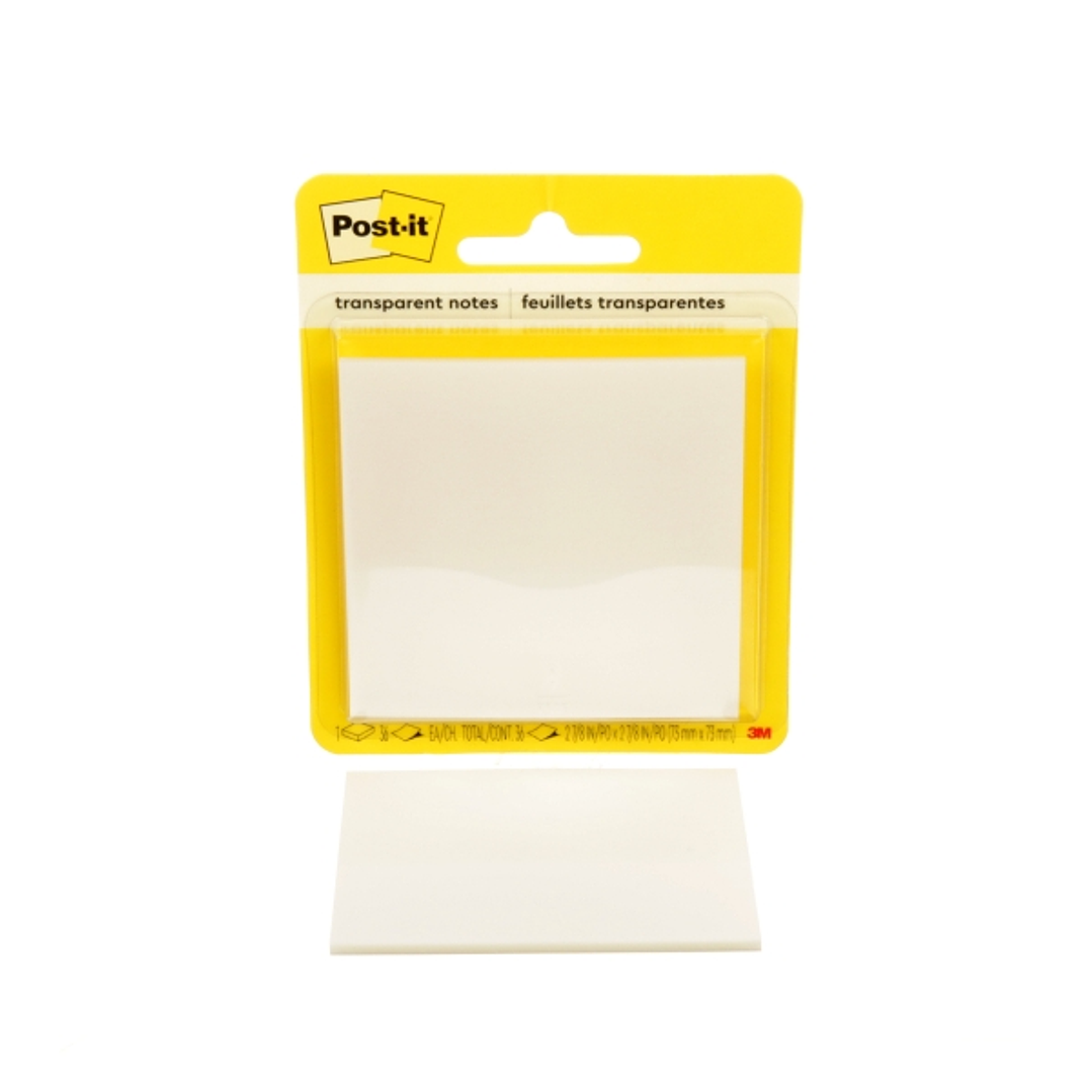 Post-It Bloc de 36 Notas Transparentes - Forma Cuadrada - 73x73mm - Color Transparente 1