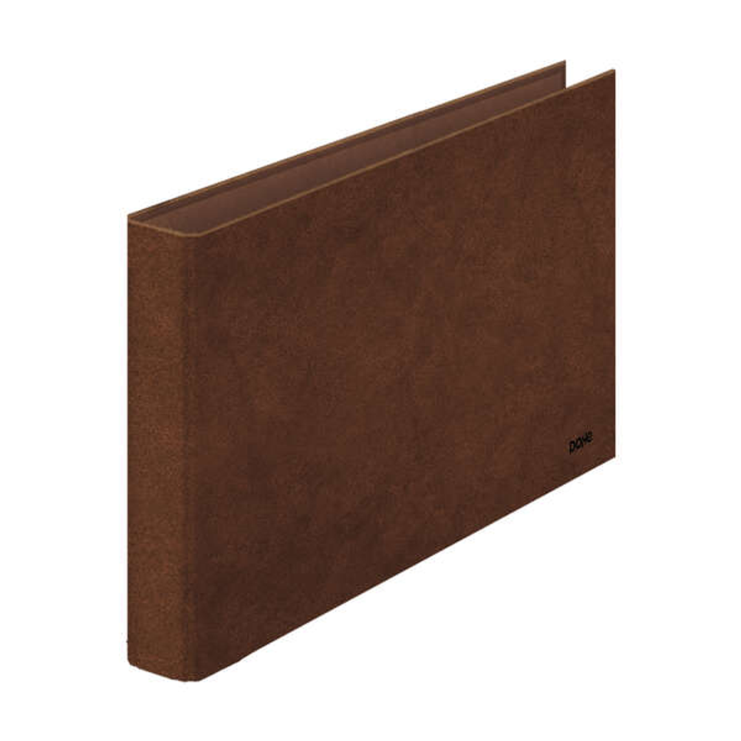 Dohe Carpeta de 2 Anillas Mixtas 25mm Folio Apaisado - Carton Forrado - Papel Impreso y Plastificado - Color Cuero 1