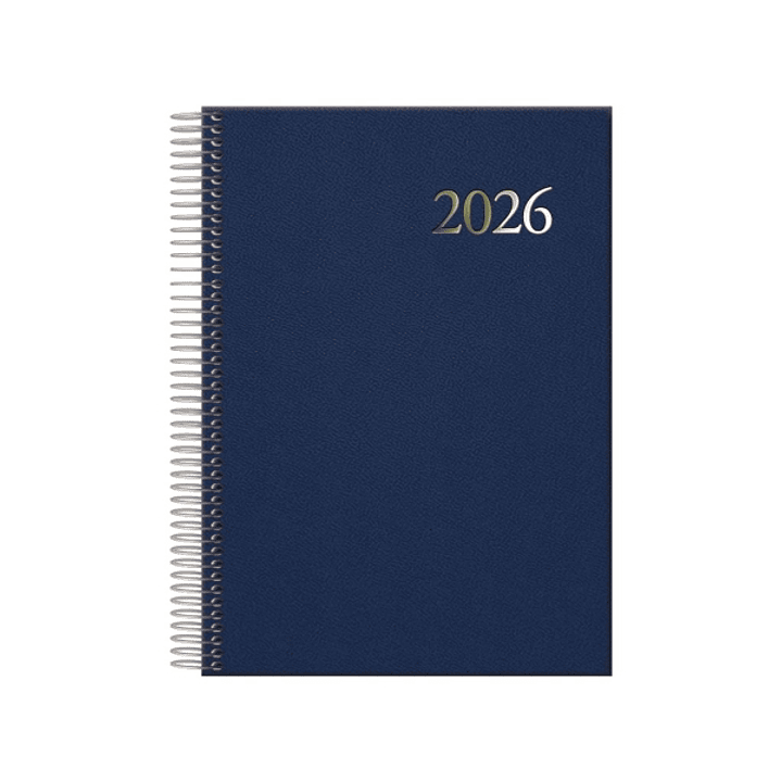 Dohe Segovia Agenda Anual Espiral - Dia Pagina - Sabado y Domingo misma Pagina - Tamaño 14x20cm - Color Azul 1