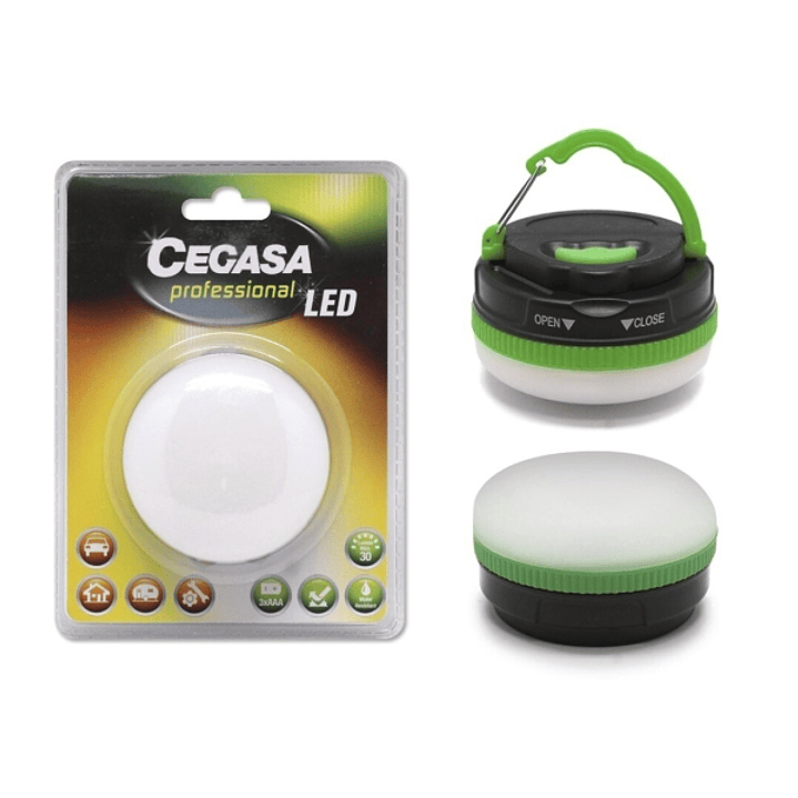 Cegasa Profesional Linterna de 5 LED 30lm - Gancho para Colgar - 5 Modos de Iluminacion - Resistente a Golpes y Agua IP44 - Funciona con 3 Pilas AAA ( 1