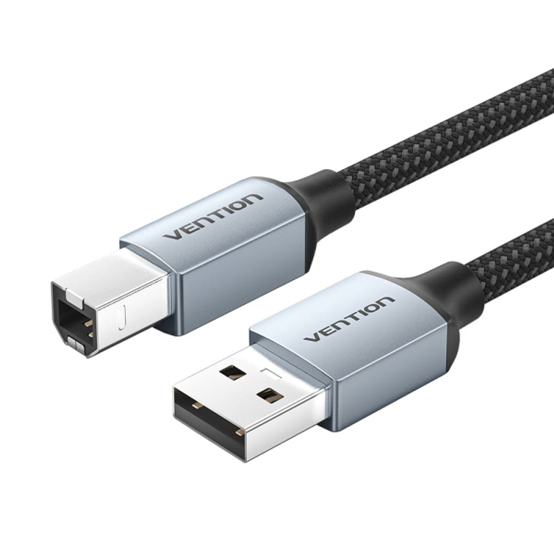 Vention Cable Impresora USB 2.0 Macho a USB-B Macho - 5m - Trenzado - Color Gris 1