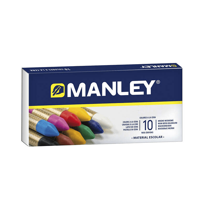 Manley Pack de 10 Ceras Blandas de Trazo Suave - Ideal para Gran Variedad de Tecnicas y Aplicaciones - Fabricacion Artesanal - Amplia Gama de Colores  1