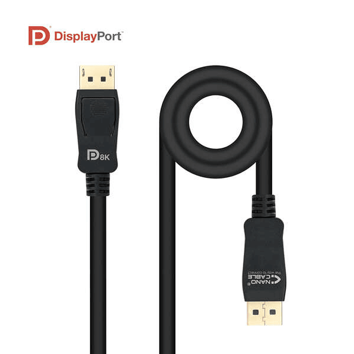 Nanocable Cable Displayport 1.4 Certif. Vesa DP/M-DP/M 1.5m - Color Negro 1