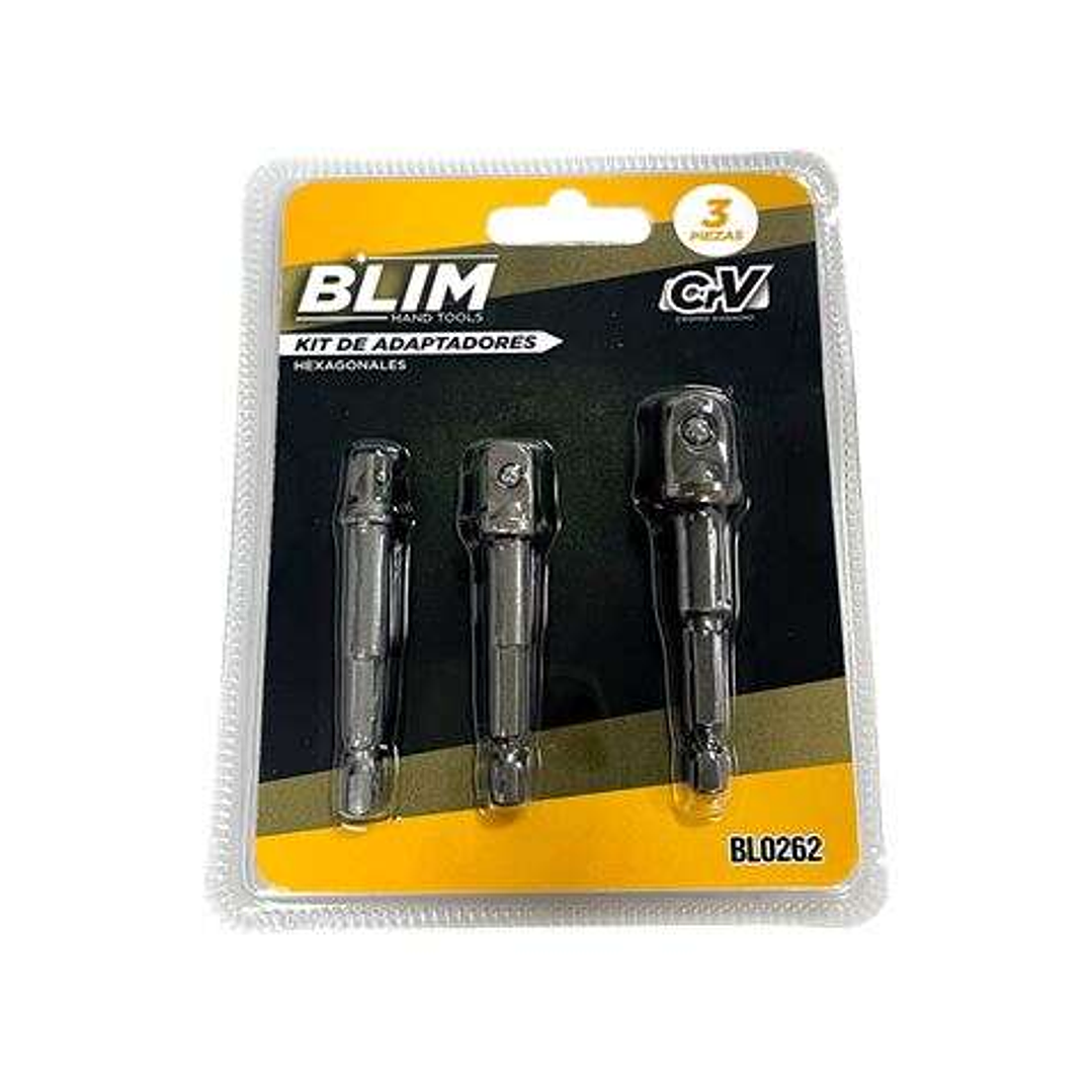 Blim Kit 3 Adaptadores 1/4 Hexagonal A 1/4-3/8-1/2 1