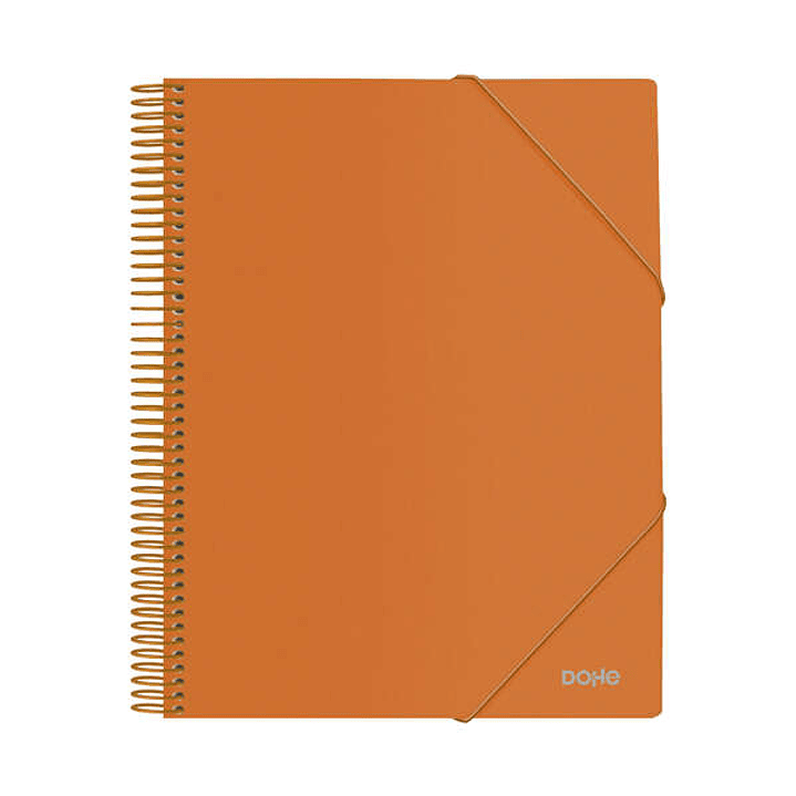 Dohe Carpeta con 20 Fundas Tamaño A4 - Tapa de Polipropileno Opaco de 800 Micras - Fundas Transparentes de 80 Micras - Espiral de Plastico Colorido -  1