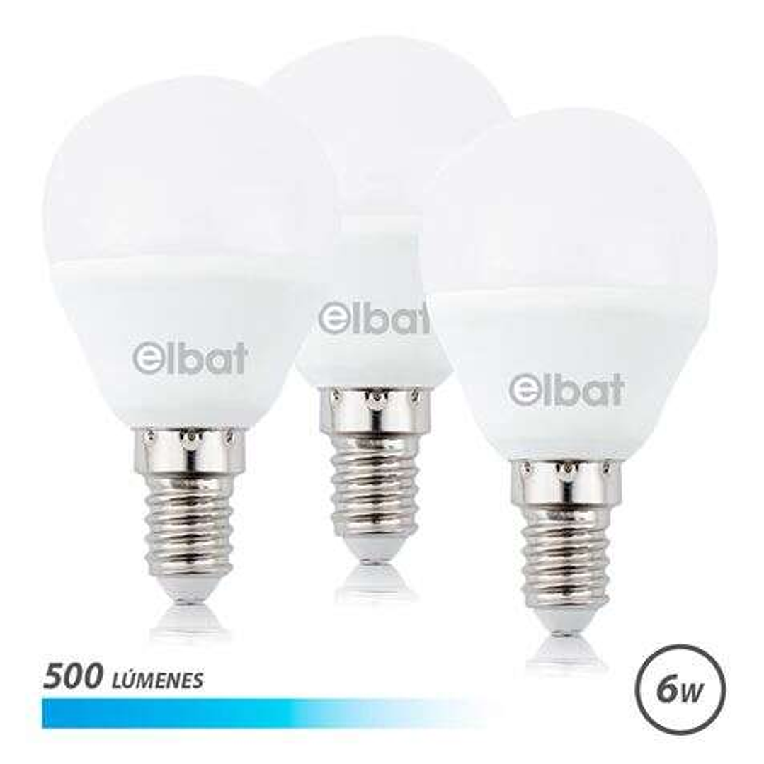 Elbat Pack de 3 Bombillas LED G45 de 6W - 500LM - Base E14 - Luz Fria 1