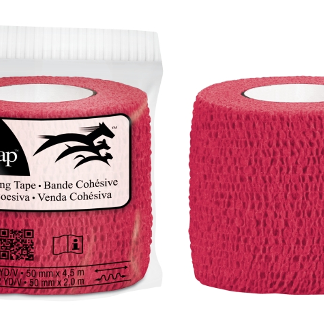 3M Vetrap Venda Cohesiva - 5cm x 4.5m - Flexible - Transpirable - Autoadhesiva - Color Rojo 1