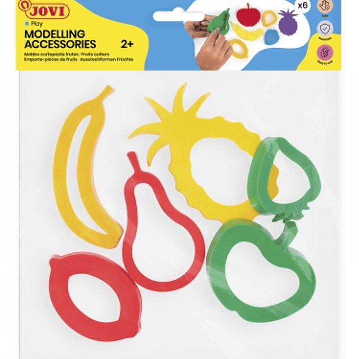 Jovi Modelling Accessories Bolsa Colgable con 6 Moldes de Corte Frutas - Moldes de Plastico para Plastilina - Formas de Fruta - Color Surtido 1