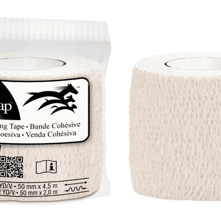 3M Vetrap Venda Cohesiva - 5cm x 4.5m - Flexible - Transpirable - Autoadhesiva - Color Blanco 1