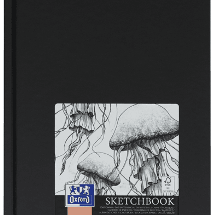 Oxford Artbooks A5 Tapa Extradura Cuaderno Cosido Esbozo - Tamaño A5 - Tapa Dura - Cuaderno Cosido - 96 Hojas de 100gr - Color Negro 1