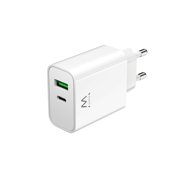 Ewent Cargador USB-C 30W - Carga Rapida y Segura - 1x USB-A - Color Blanco 1