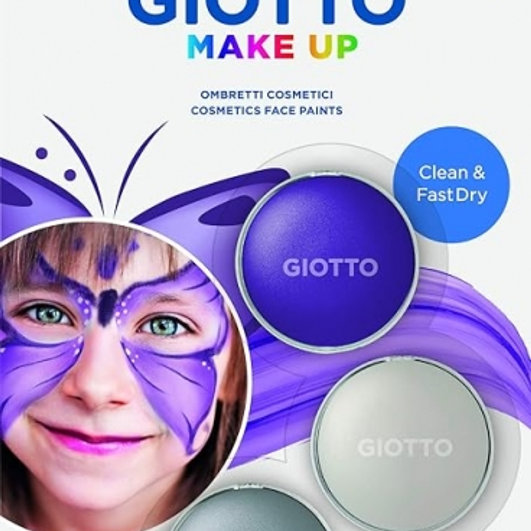 Giotto Make Up Butterfly Pack con 3 Maquillajes Faciales de Tematica Mariposa - Se Lava con Agua - Dermatologicamente Testado - Colores Surtidos 1