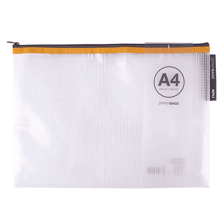 Apli Sobres Porta-Todo de Goma Eva Transparente A4 (355x255mm) - Suaves, Portatiles, Resistentes y Duraderos - Cierre de Cremallera - Colores Surtidos 1