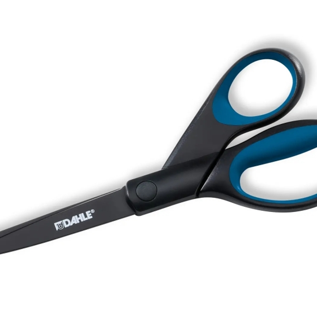 Dahle 54308 Office Titanium Tijeras de Acero Templado 20cm - Recubiertas de Titanio - Revestimiento Antiadherente - Mangos Revestidos de Goma 1