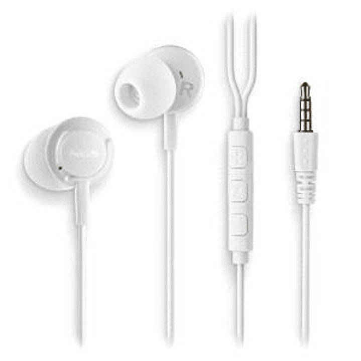NGS CROSS DRIFT Auriculares Intraurales con Microfono - Jack 3.5mm - Boton Multifuncion - Color Blanco 1