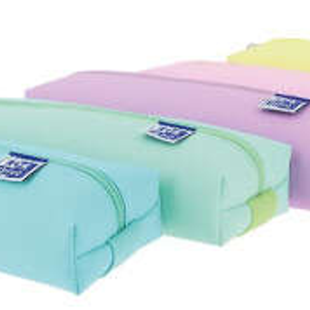 Oxford Kangoo Live & Go Estuche Rectangular Mediano - Goma Elastica para unirlo al Cuaderno - Colores Surtidos Pastel 1