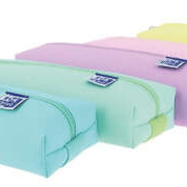 Oxford Kangoo Live & Go Estuche Rectangular Mediano - Goma Elastica para unirlo al Cuaderno - Colores Surtidos Pastel 1