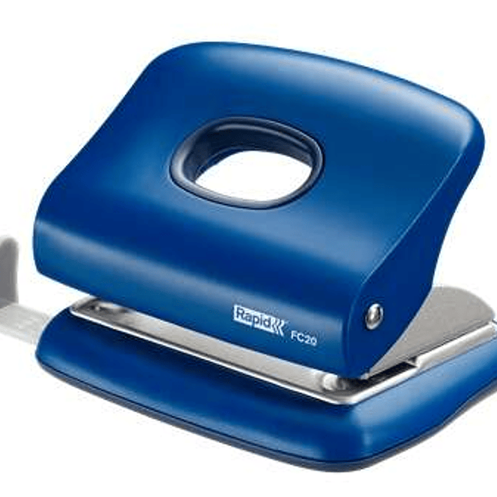 Rapid FC20 Taladro Perforador - Hasta 20 Hojas - Facil Vaciado - Punzones 5.5mm - Color Azul 1