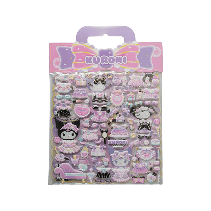 Comansi Pegatinas en Relieve Kuromi 20 x 29 cm - 2 Modelos - Efecto 3D - Estilo Kawaii 1