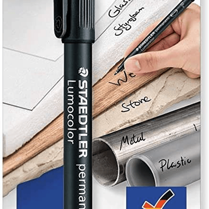 Staedtler Lumocolor 318 Rotulador Permanente - Trazo de 0.6mm Aprox - Secado Rapido - Color Negro 1