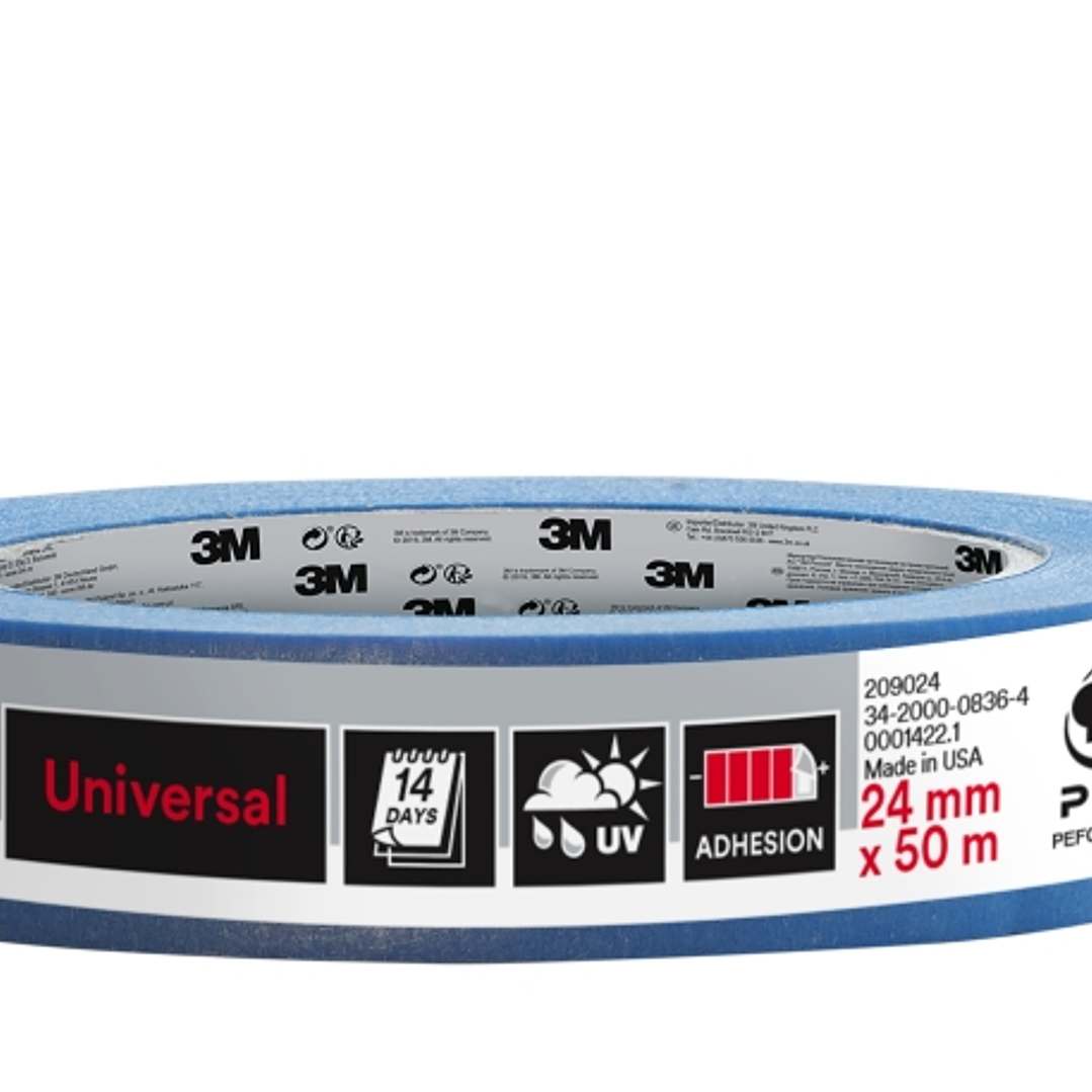 3M Cinta de Enmascarar Profesional - Multisuperficie - 24mm x 50m - 100% PEFC - Color Azul 1