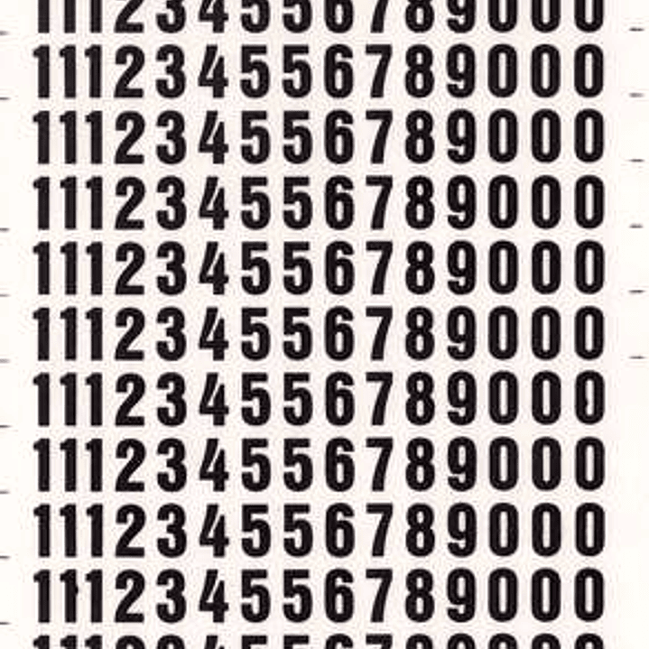 Apli Numeros Transferibles - 8mm - Faciles de Aplicar - Resistentes al Agua - Negros 1