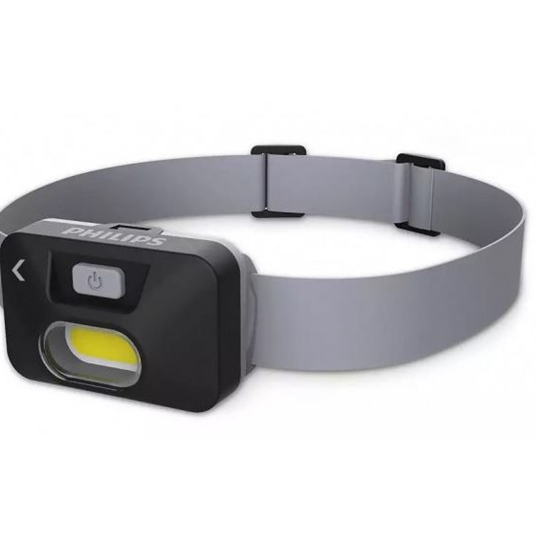 Philips Linterna Frontal LED - Cinta para la Cabeza - 130 Lumenes - Manos Libres - Color Negro y Gris 1