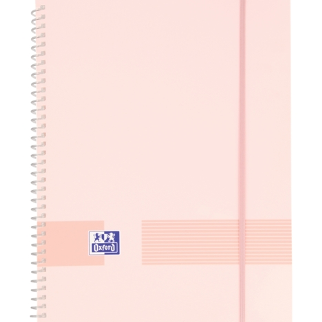 Oxford Live & Go A4 Carpeta de Fundas - Tapa de Plastico Opaco - Espiral 20 Fundas - Color Rosa Chicle 1