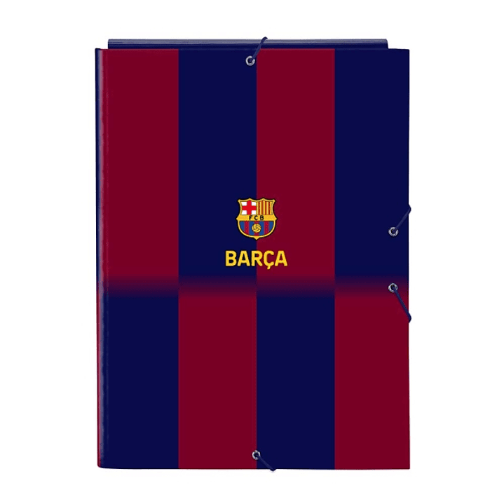 Safta F.C.Barcelona Carpeta 3 Solapas - Tapas Duras Forradas - Cierre con Gomas Elasticas - Formato Folio - 26x33.5x2.5cm - Color Rojo y Azul 1
