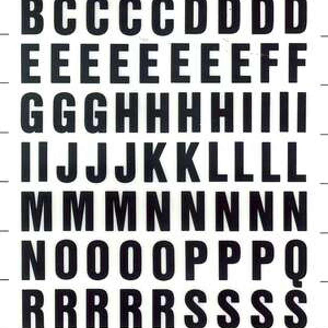 Apli Letras Transferibles Mayusculas Negras 12mm - Facil Aplicacion - 117 Caracteres - Resistente al Agua - Negro 1