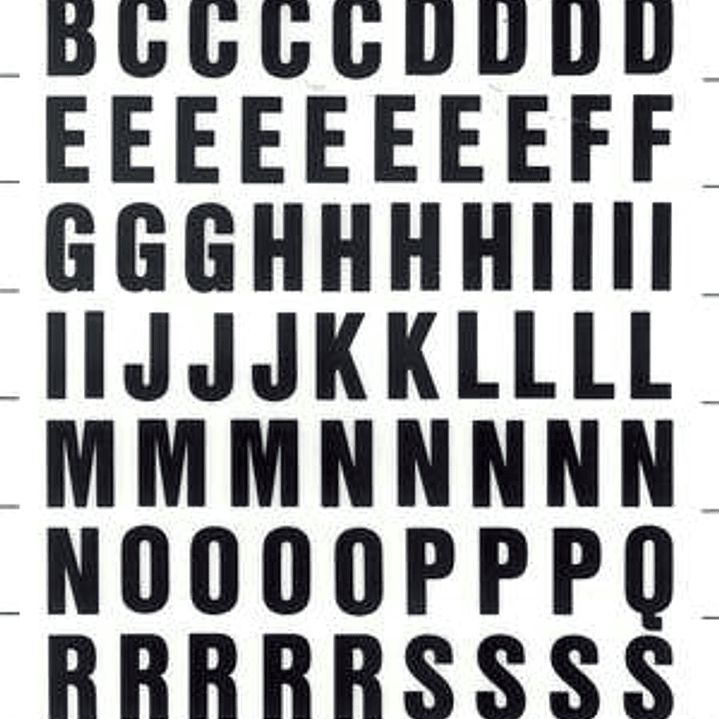 Apli Letras Transferibles Mayusculas Negras 12mm - Facil Aplicacion - 117 Caracteres - Resistente al Agua - Negro 1