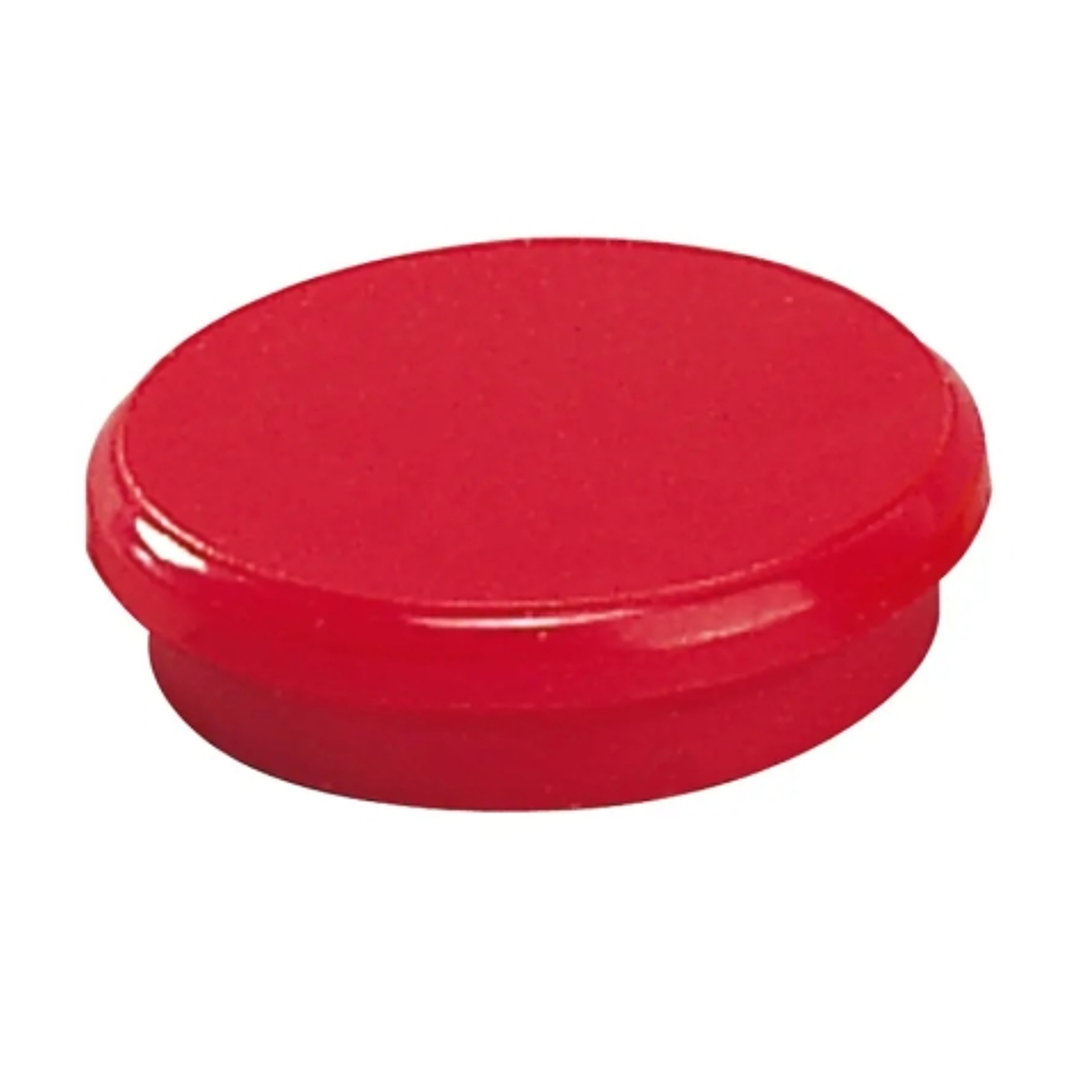 Dahle 95524 Pack de 10 Imanes para Pizarra Blanca - Diametro de 24mm - Color Rojo 1