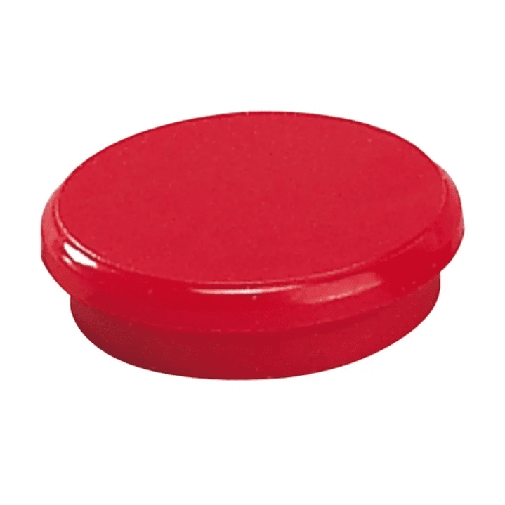 Dahle 95524 Pack de 10 Imanes para Pizarra Blanca - Diametro de 24mm - Color Rojo 1