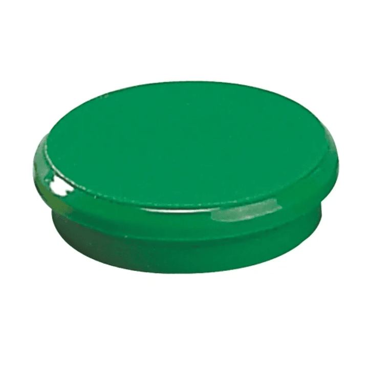 Dahle 95524 Pack de 10 Imanes para Pizarra Blanca - Diametro de 24mm - Color Verde 1