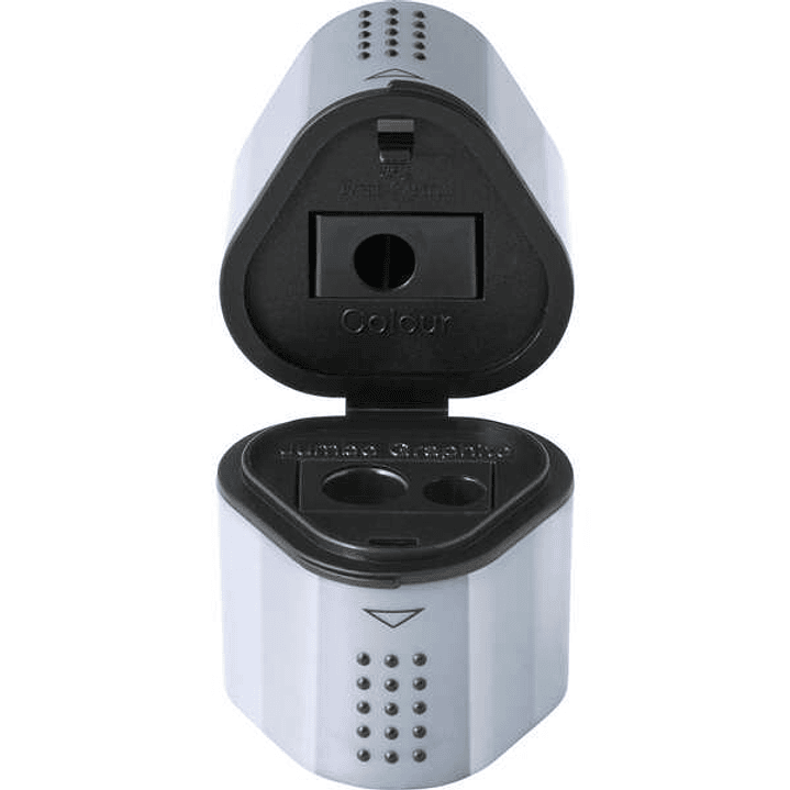 Faber-Castell Trio Grip 2001 Sacapuntas 3 en 1 - Para Tamaño Estandar y Jumbo - 2 Depositos Independientes - Color Plata 1