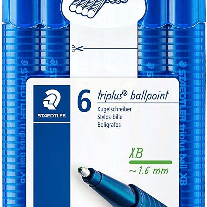 Staedtler Triplus Ball 437 Pack de 6 Boligrafos de Bola - Trazo 1.4mm - Escritura Suave - Colores Surtidos 1
