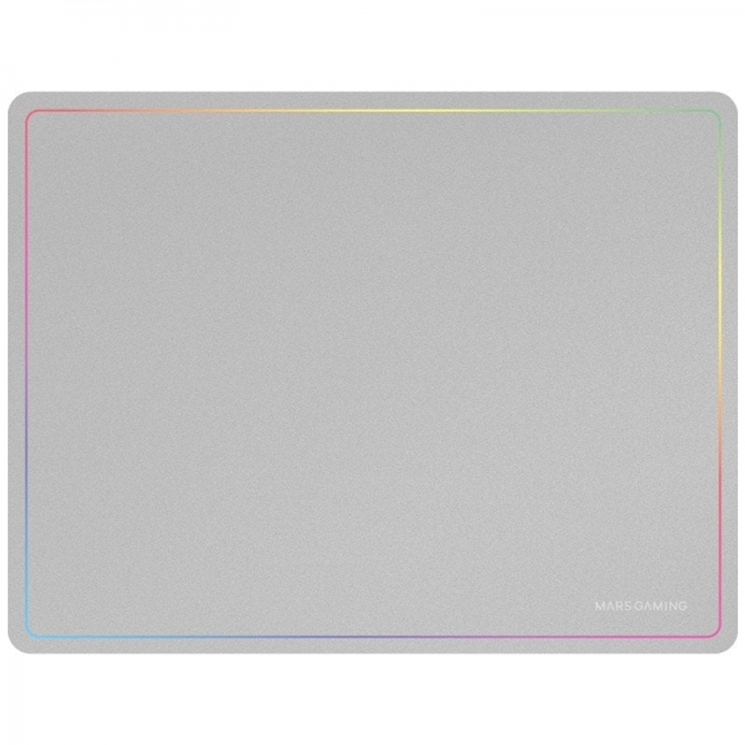 Mars Gaming Alfombrilla Gaming Nanotextil - Deslizamiento Suave - Efecto Rainbow - Base Antideslizante - Alta Durabilidad - Color Blanco 1