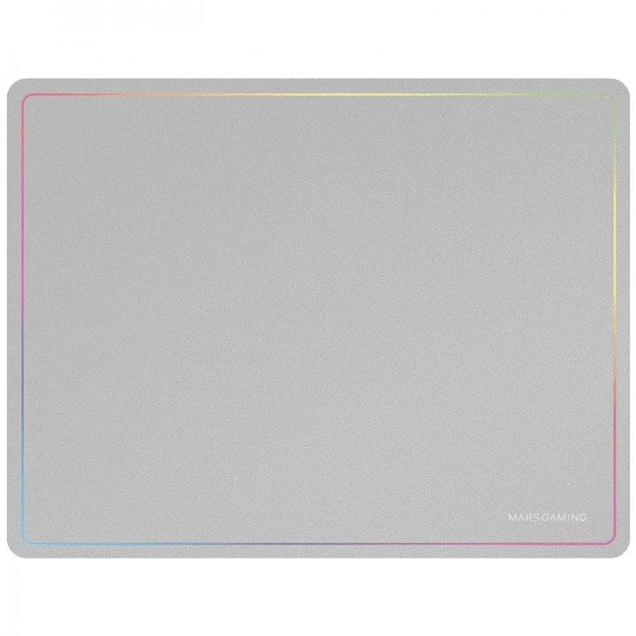 Mars Gaming Alfombrilla Gaming Nanotextil - Deslizamiento Suave - Efecto Rainbow - Base Antideslizante - Alta Durabilidad - Color Blanco 1