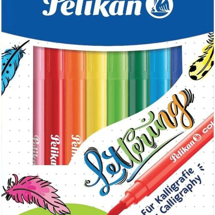 Pelikan Caja de 10 Rotuladores Brushpen - Punta de Pincel - Lavables 1
