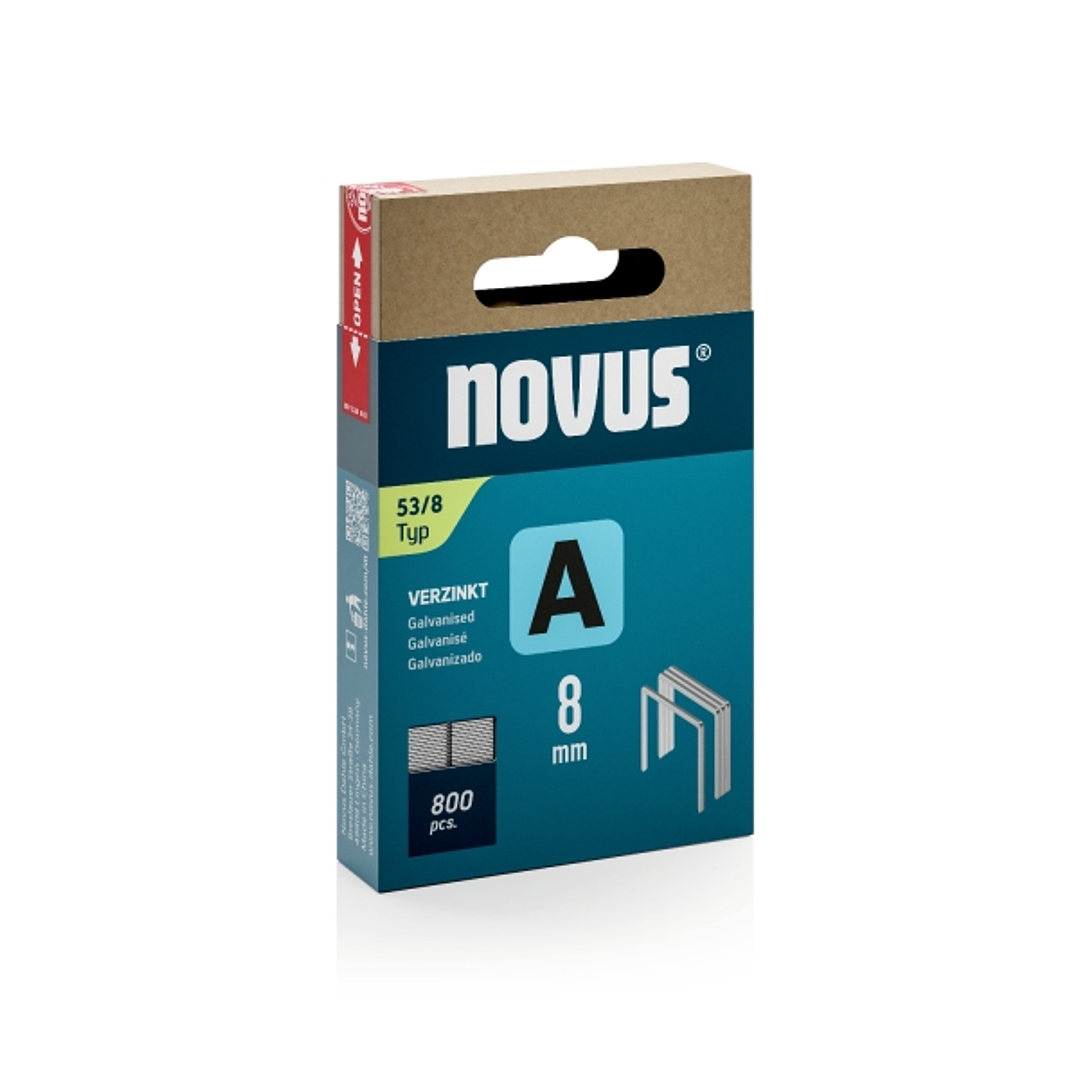 Novus A Tipo 53 Caja de 800 Grapas 53/8 Galvanizadas - Patilla de 6mm 1