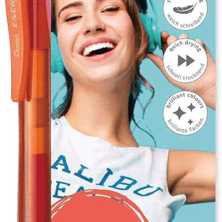 Pentel EnerGel X Pack de 4 Boligrafos de Bola Retractiles Tinta Gel - Punta 0.7mm - Trazo 0.35mm - Recargable - Grip de Agarre - 50% de Materiales Rec 1