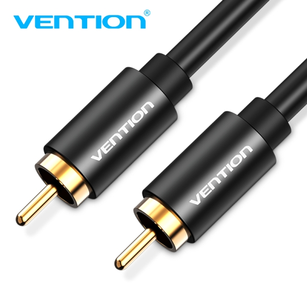 Vention Cable RCA Macho a Macho - Conexiones RCA - Cobertura Dorada - Doble Apantallado - Color Negro 1